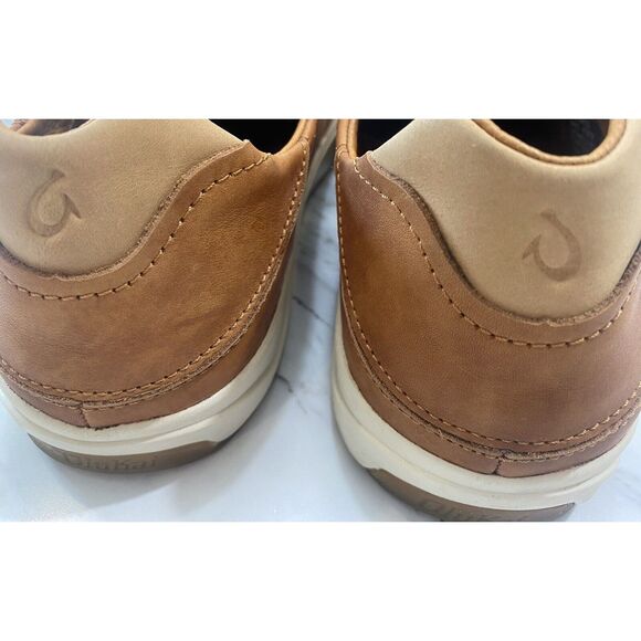 OluKai Lae'ahi Li'ili Sneakers Mens Size 13 Brown Full Grain Leather Shoes - Picture 6 of 9
